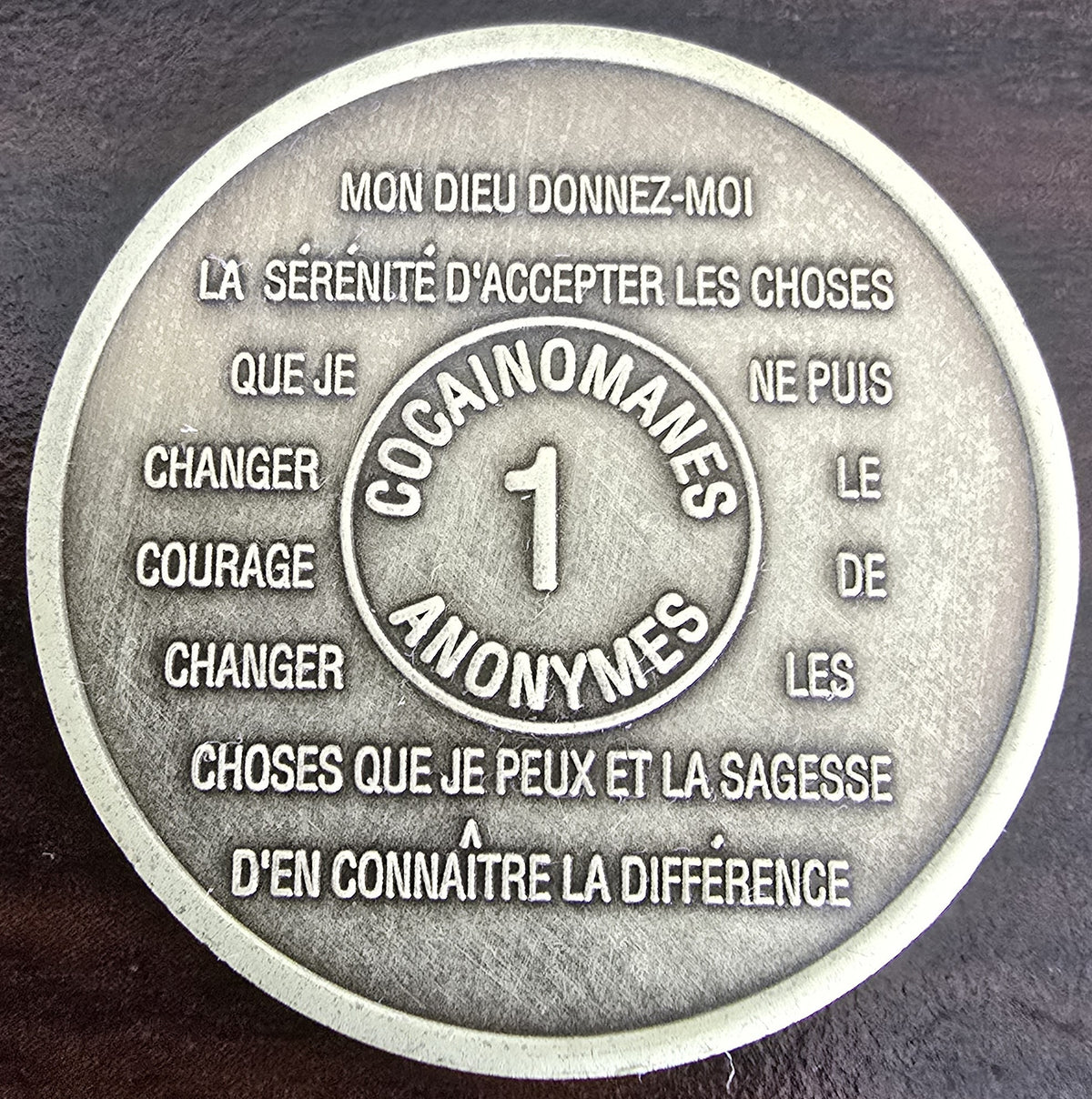 1 to 5 Year Serenity Prayer Medallion (French)