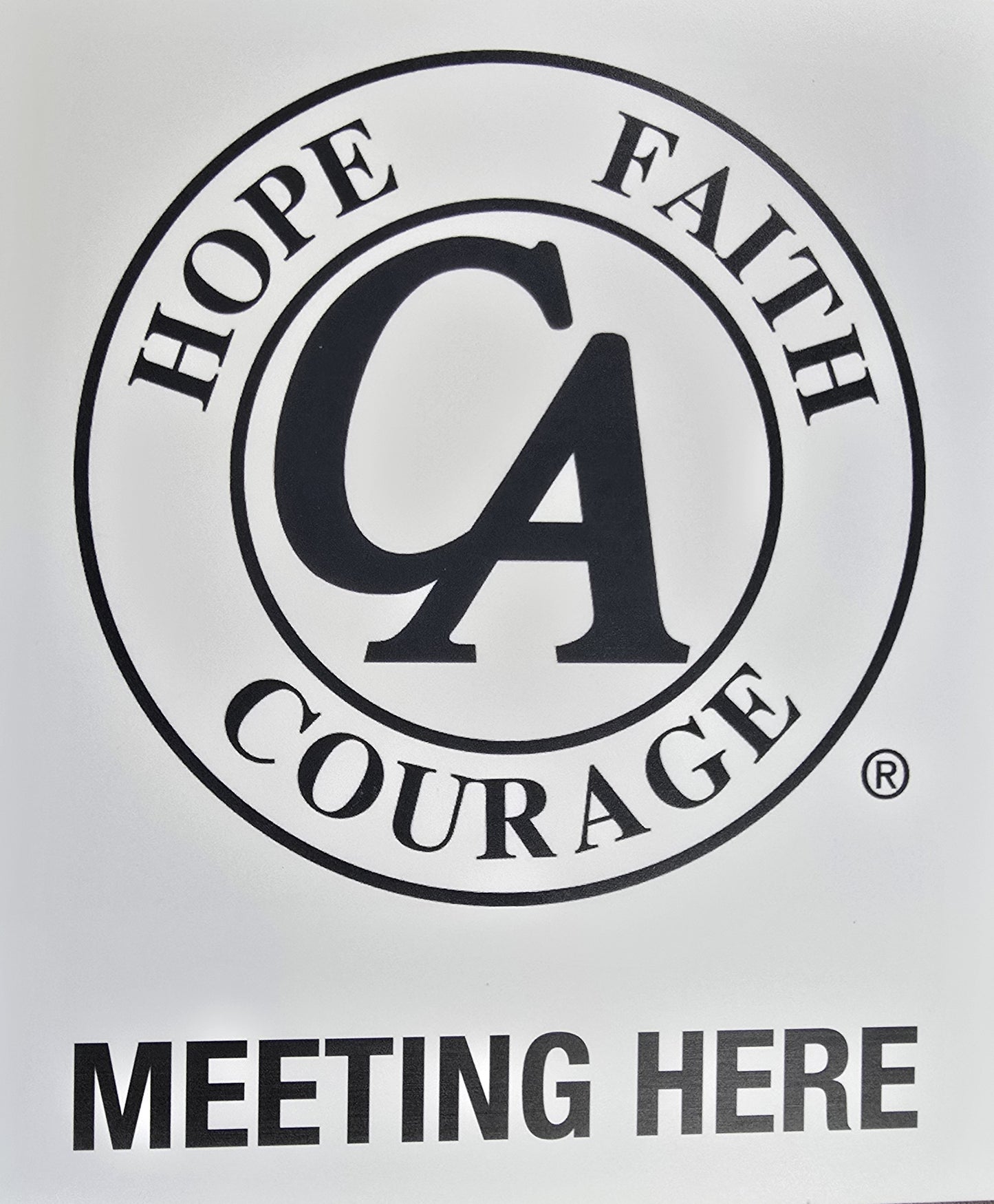"Meeting Here" Sign